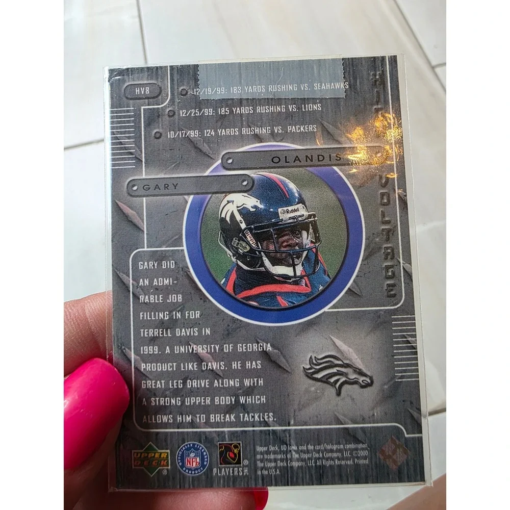 Olandis Gary 1999 Upper Deck Ionix High Voltage Denver Broncos Card HV8‎ F1